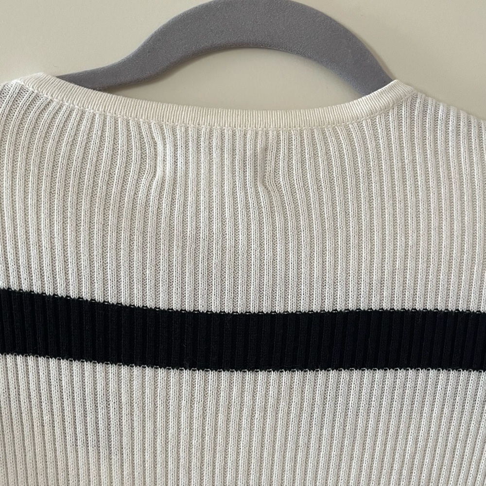 Worthington essentials Black & White Ribbed Sweater Women’s Size Large - Picture 3 of 14